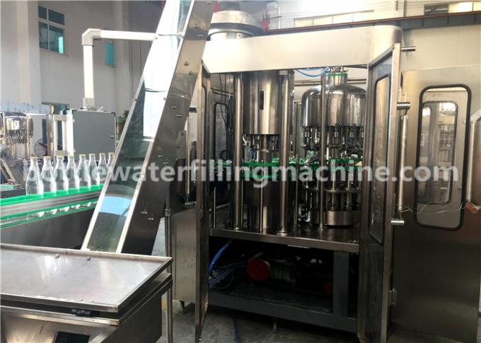 Machine de remplissage de l'eau de saveur de bouteille en verre, 3 dans 1 chaîne de production de jus 1