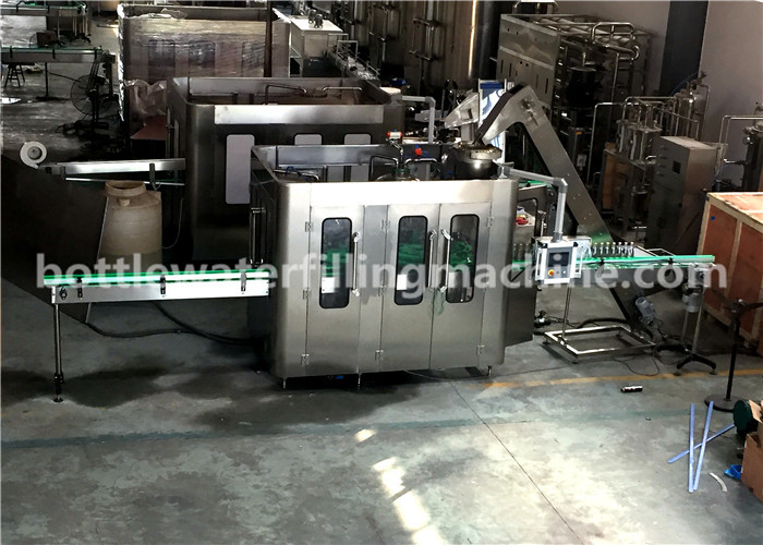 Glass Bottle Flavor Water Filling Machine , 3 In 1 Juice Production Line