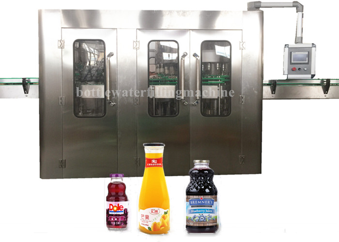 3 In 1 Glass Bottle Filling Machine And Twist Capping Machine Fruit Juice Production